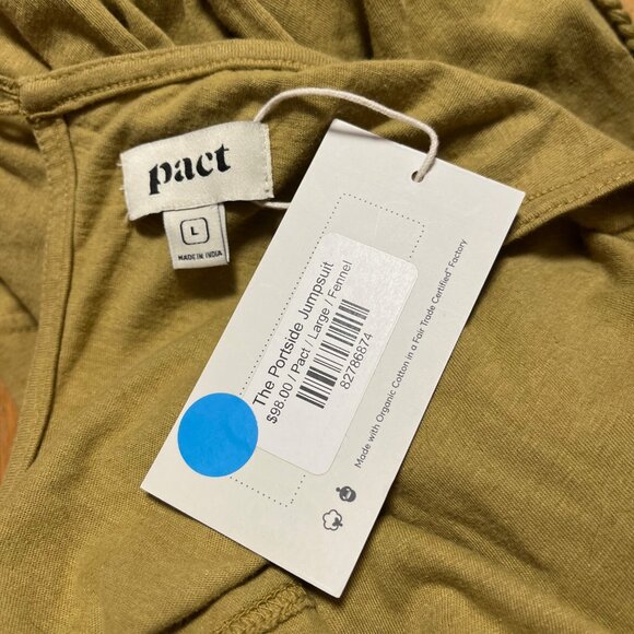 Pact The Portside Jumpsuit in Fennel NWT - Picture 3 of 4